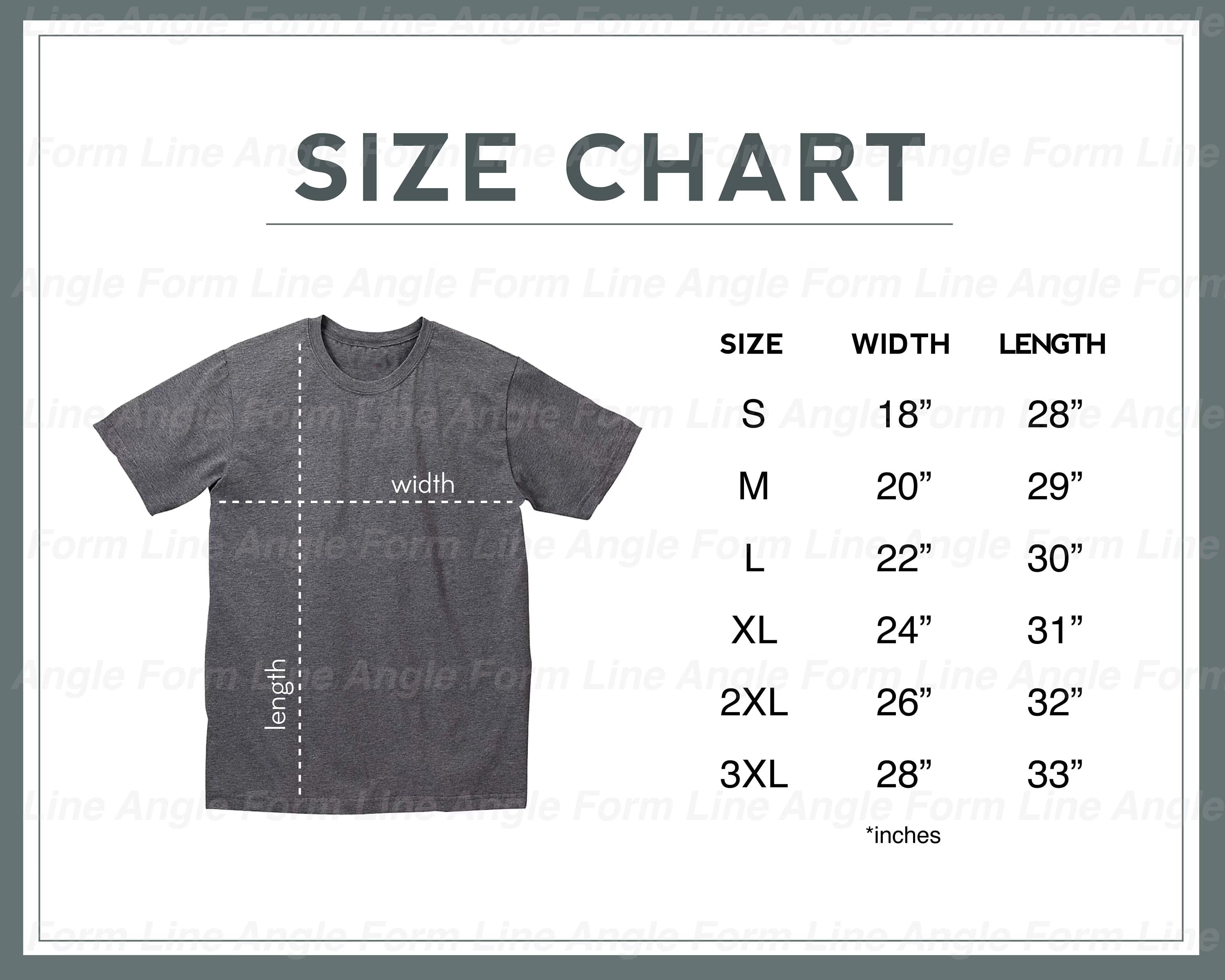 T-shirt size chart